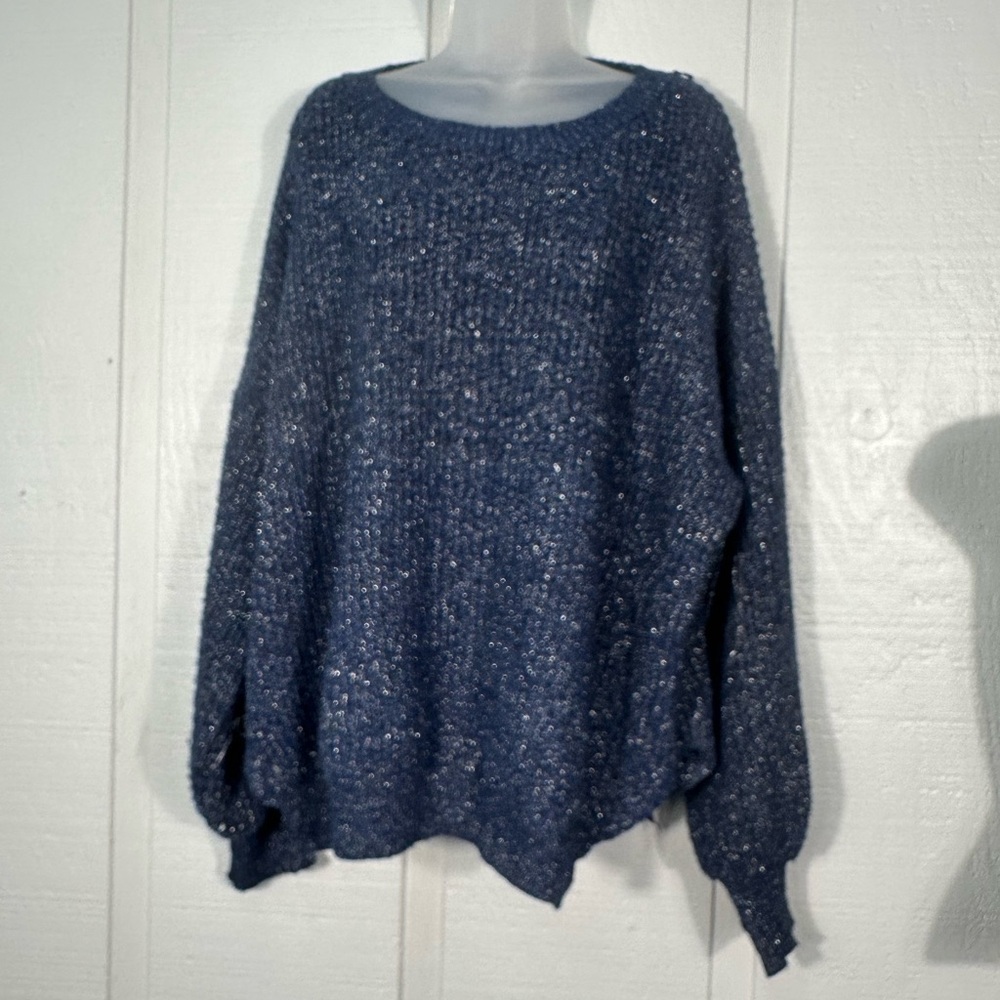 Lily Sky Women’s Blue Crew Neck Sweater Size Small EUC